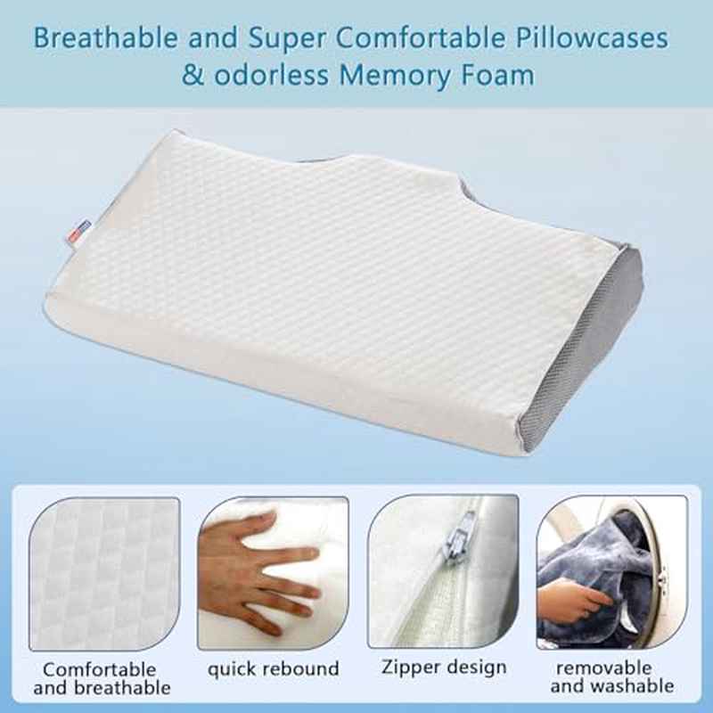 Neck Support Pillow for Sleep - Ortho for Alleviating Neck And Shoulder Discomfort, Medium Firm Ergonomic Design for Back, Stomach, And Side Sleepers (Small Size)