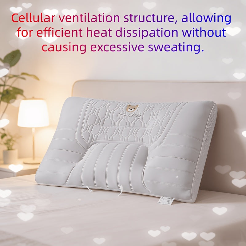 (2pcs) Cooling Ice Silky Fiber Fabric Air-Conditioned Room Neck Pillow Insert, Summer Breathable with Scientifically Zoned Support for Deep Sleep, Universal for Adults. A Great Gift for Family and Friends to Ensure a Good Night's Sleep