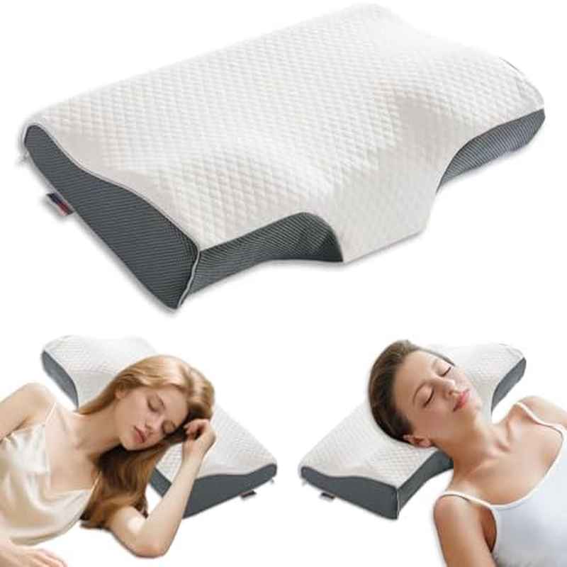 Neck Support Pillow for Sleep - Ortho for Alleviating Neck And Shoulder Discomfort, Medium Firm Ergonomic Design for Back, Stomach, And Side Sleepers (Small Size)