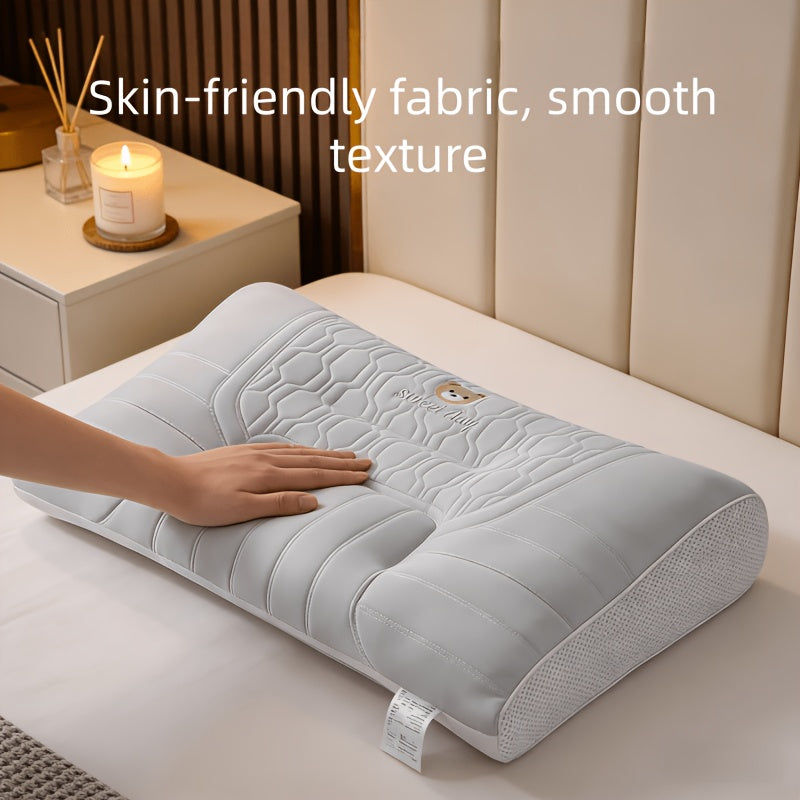 (2pcs) Cooling Ice Silky Fiber Fabric Air-Conditioned Room Neck Pillow Insert, Summer Breathable with Scientifically Zoned Support for Deep Sleep, Universal for Adults. A Great Gift for Family and Friends to Ensure a Good Night's Sleep