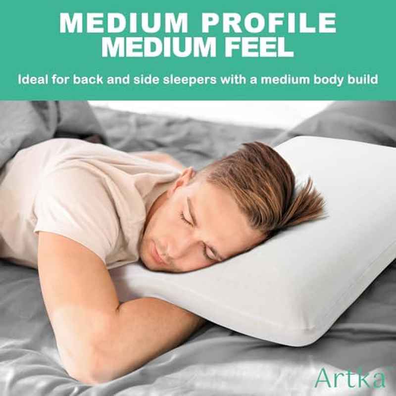 Miebeiea Natural Talalay Latex Pillow for Back Relief & Relief - Bed Pillow with Removable Cover,, for side\u002FBack\u002FStomach Sleepers, Latex-Filled Neck\u002FSpine (Compatible with all Bed Types)